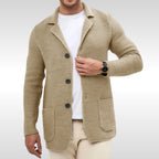 Caleb | Men's Textured Knit Cardigan, Relaxed-Fit Everyday Cardigan | Animated Apparel | Blue