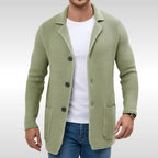 Caleb | Men's Textured Knit Cardigan, Relaxed-Fit Everyday Cardigan | Animated Apparel | Green