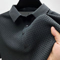 Logan | Men's Textured Polo Shirt with Short Sleeves, Button-Down Collar Polo | Animated Apparel
