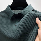 Logan | Men's Textured Polo Shirt with Short Sleeves, Button-Down Collar Polo | Animated Apparel