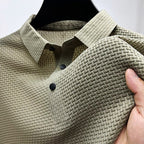 Logan | Men's Textured Polo Shirt with Short Sleeves, Button-Down Collar Polo | Animated Apparel
