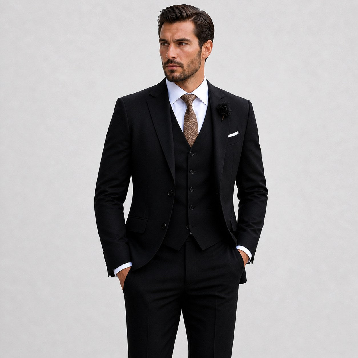 Callum | Men's Linen Three-Piece Suit with Waistcoat, Tailored Blazer Suit | Animated Apparel