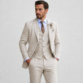 Callum | Men's Linen Three-Piece Suit with Waistcoat, Tailored Blazer Suit | Animated Apparel