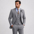 Callum | Men's Linen Three-Piece Suit with Waistcoat, Tailored Blazer Suit | Animated Apparel