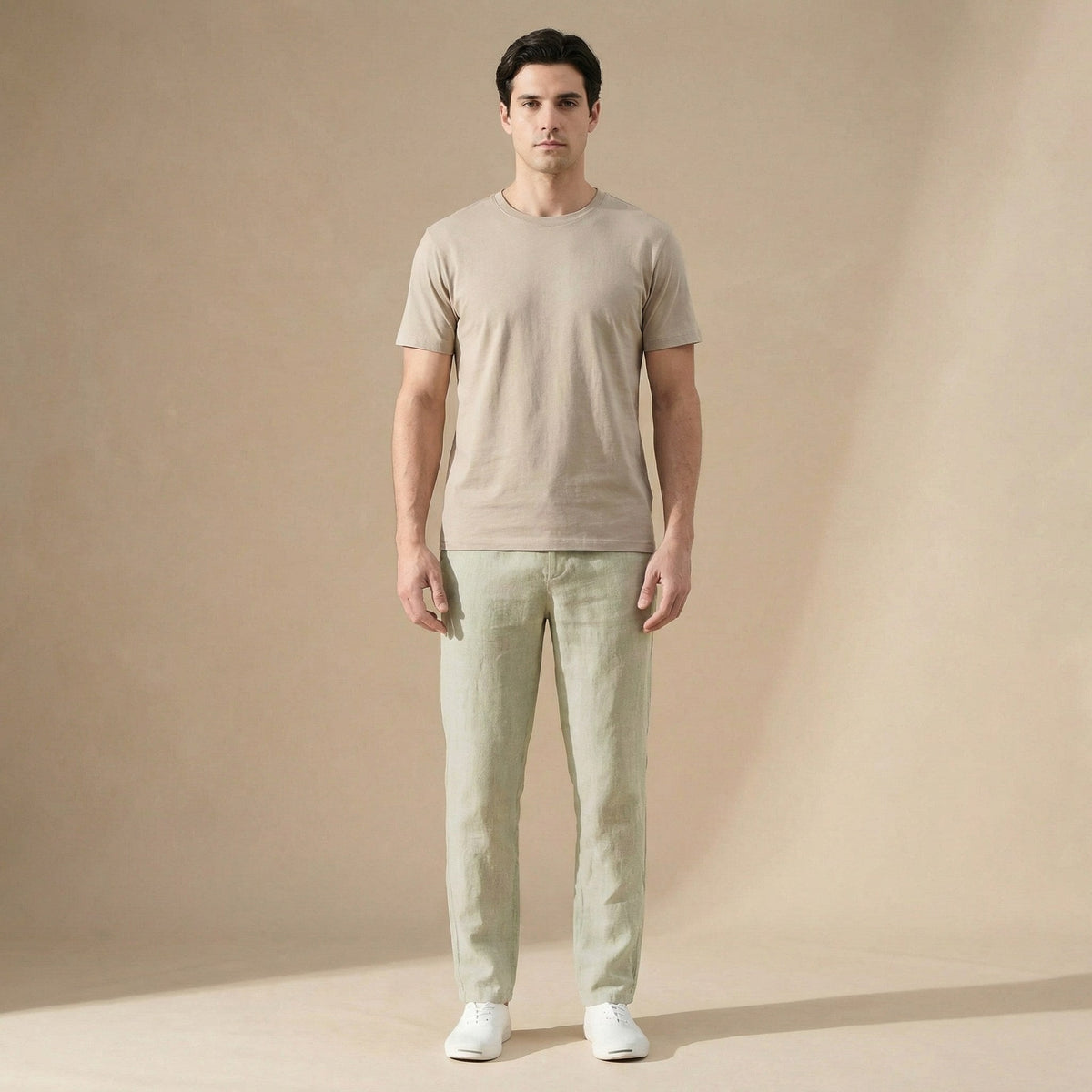 Luca | Men's Tapered Linen Trousers, Casual Everyday Trousers | Animated Apparel
