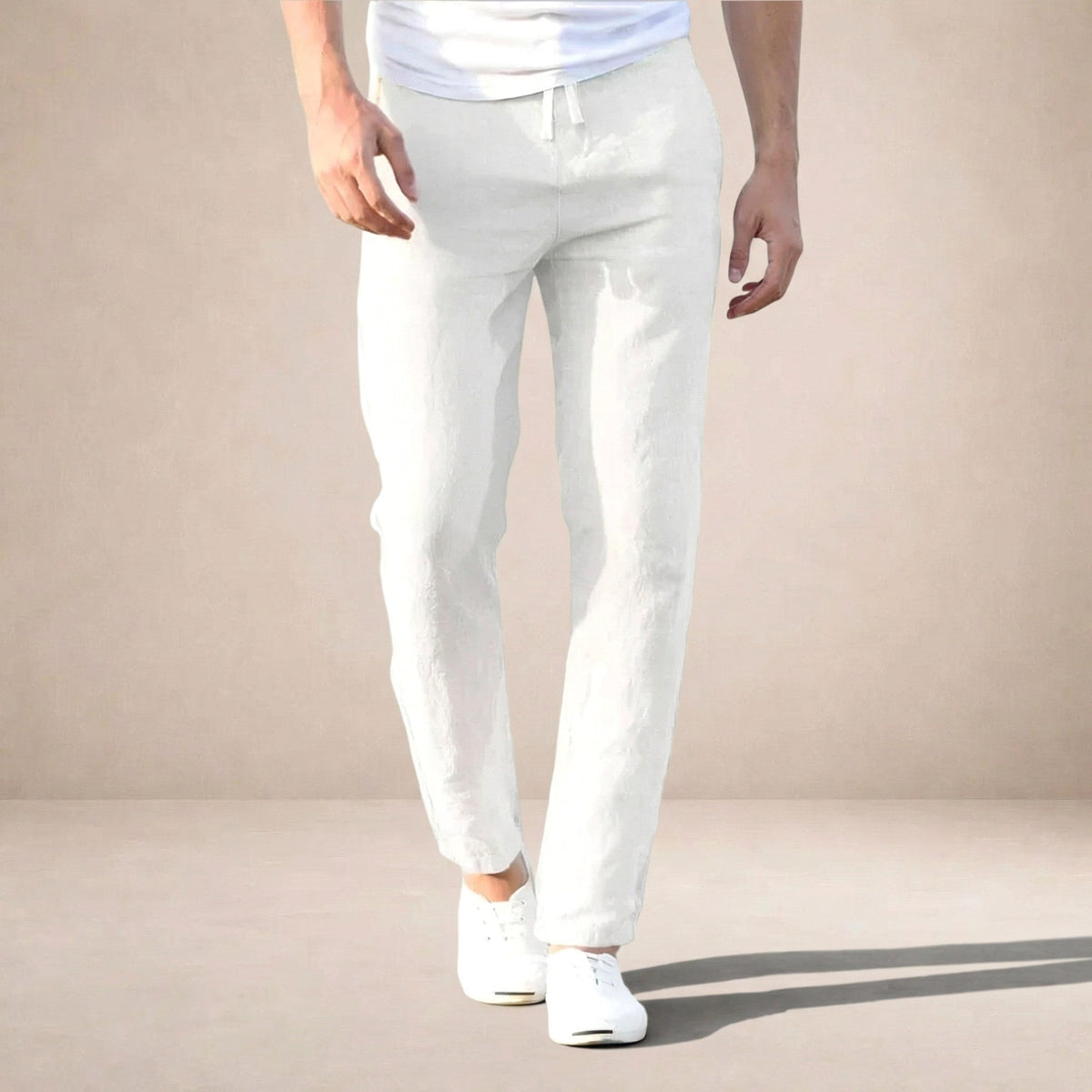 Luca | Men's Tapered Linen Trousers, Casual Everyday Trousers | Animated Apparel