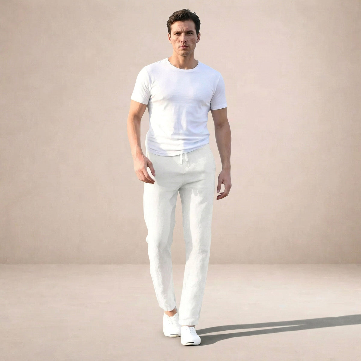 Luca | Men's Tapered Linen Trousers, Casual Everyday Trousers | Animated Apparel