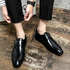 Cameron | Men's Dress Shoes with Single Strap Buckle, Formal Strap Loafers | Animated Apparel