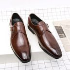 Cameron | Men's Dress Shoes with Single Strap Buckle, Formal Strap Loafers | Animated Apparel