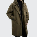 Cameron | Men's Hooded Mid-Length Trench Coat, Structured Autumn Coat | Animated Apparel