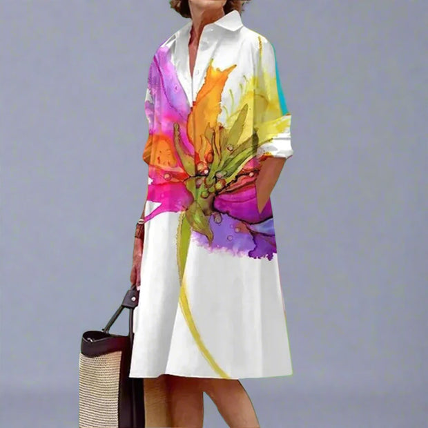 Caroline | Women's Lightweight Summer Midi Dress - White