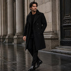 Carson | Men's Double Breasted Wool Trench Coat, Long Tailored Coat | Animated Apparel