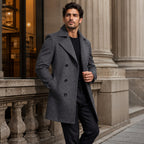 Carson | Men's Double Breasted Wool Trench Coat, Long Tailored Coat | Animated Apparel
