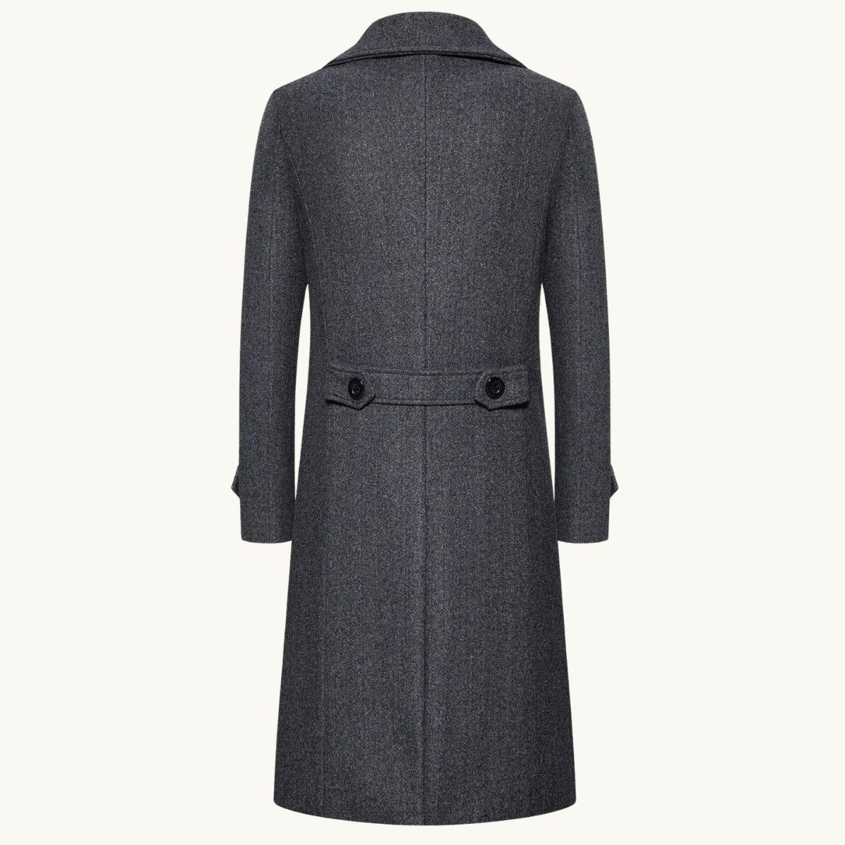 Carson | Men's Double Breasted Wool Trench Coat, Long Tailored Coat | Animated Apparel | Light Grey