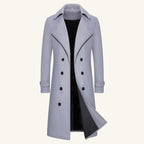 Carson | Men's Double Breasted Wool Trench Coat, Long Tailored Coat | Animated Apparel