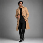 Carson | Men's Double Breasted Wool Trench Coat, Long Tailored Coat | Animated Apparel