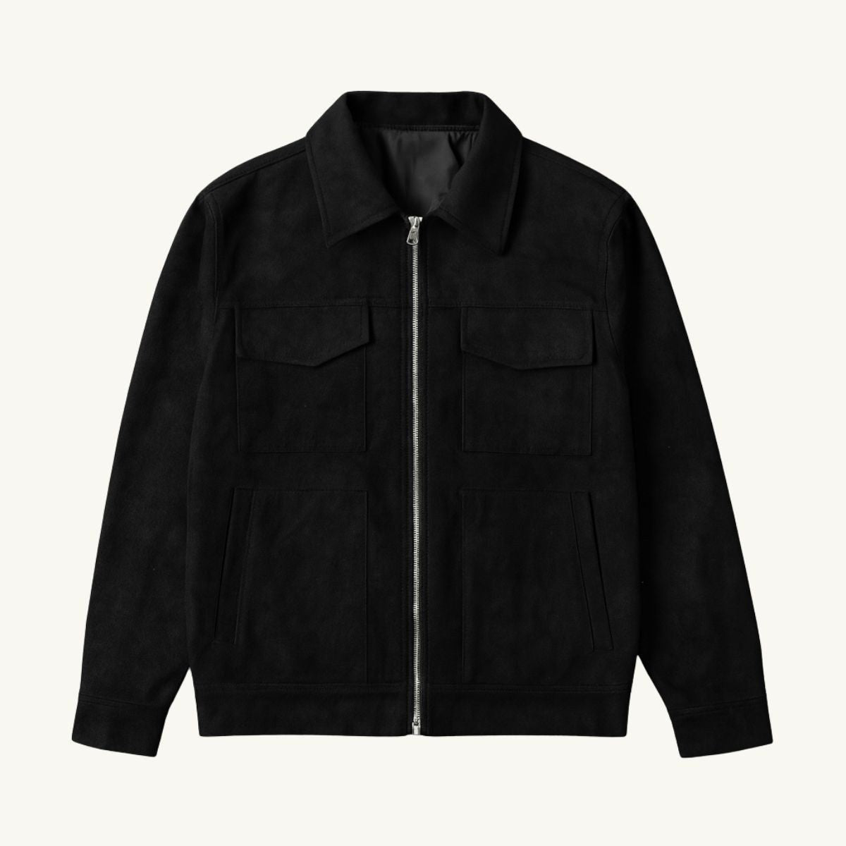 Carter | Men's Suede-Effect Jacket, Modern Smart Jacket | Animated Apparel | Black