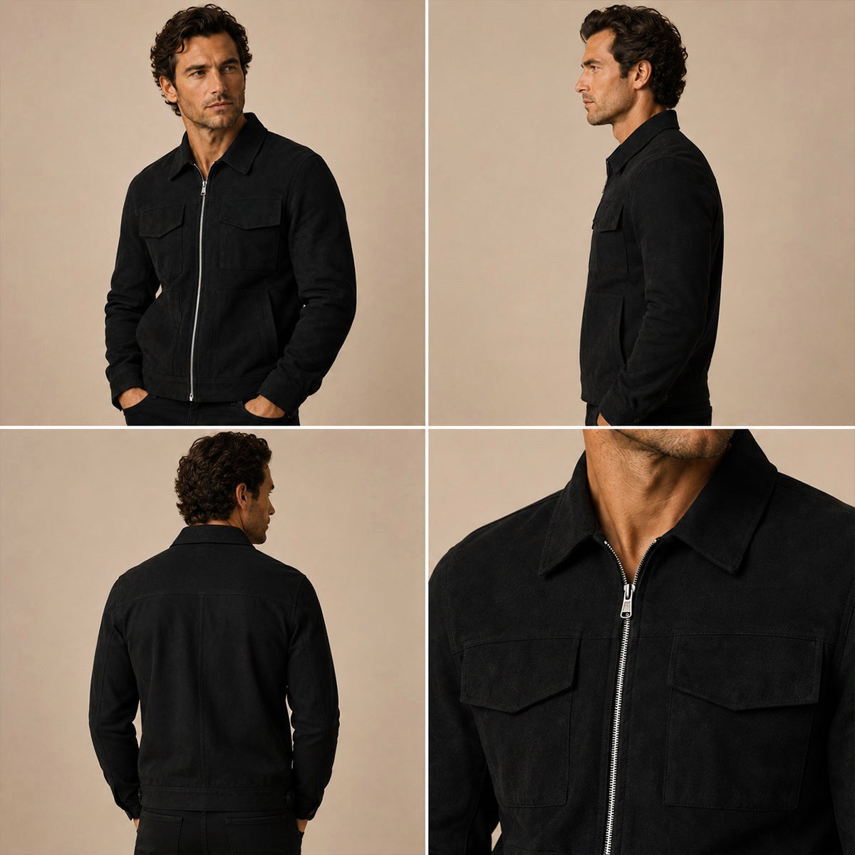 Carter | Men's Suede-Effect Jacket, Modern Smart Jacket | Animated Apparel
