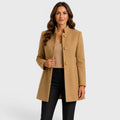 Valentina | Women's Fitted Wool Coat, Classic Button-Front Coat | Animated Apparel