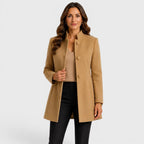 Valentina | Women's Fitted Wool Coat, Classic Button-Front Coat | Animated Apparel