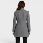 Valentina | Women's Fitted Wool Coat, Classic Button-Front Coat | Animated Apparel