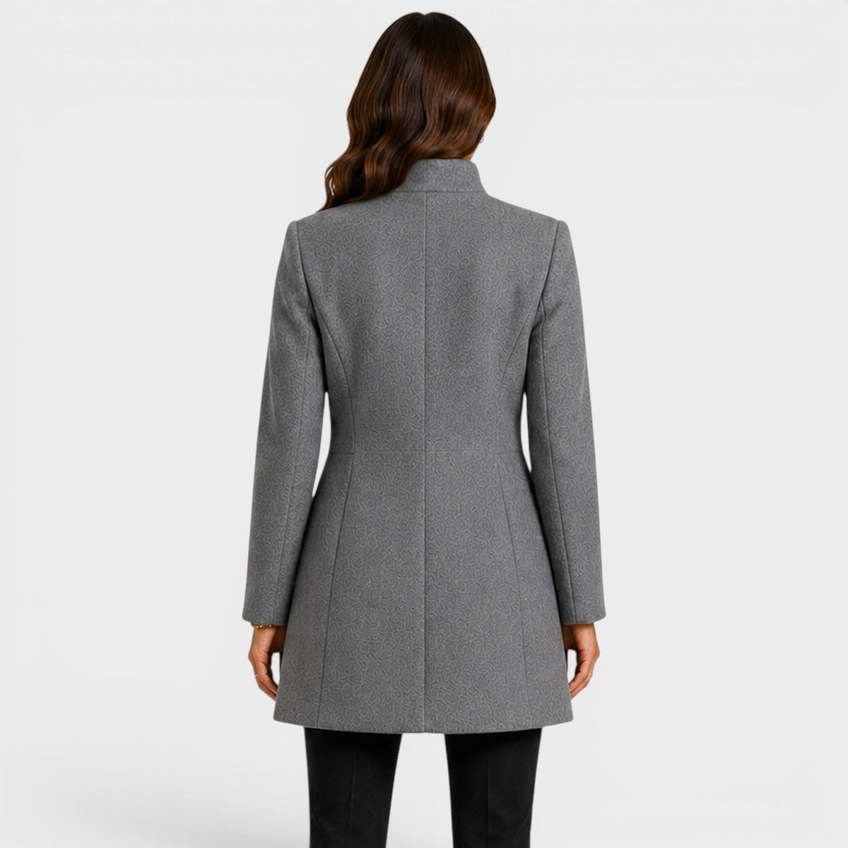 Valentina | Women's Fitted Wool Coat, Classic Button-Front Coat | Animated Apparel