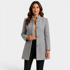 Valentina | Women's Fitted Wool Coat, Classic Button-Front Coat | Animated Apparel