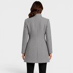 Valentina | Women's Fitted Wool Coat, Classic Button-Front Coat | Animated Apparel