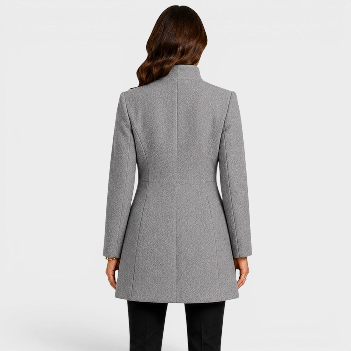 Valentina | Women's Fitted Wool Coat, Classic Button-Front Coat | Animated Apparel