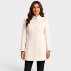Valentina | Women's Fitted Wool Coat, Classic Button-Front Coat | Animated Apparel