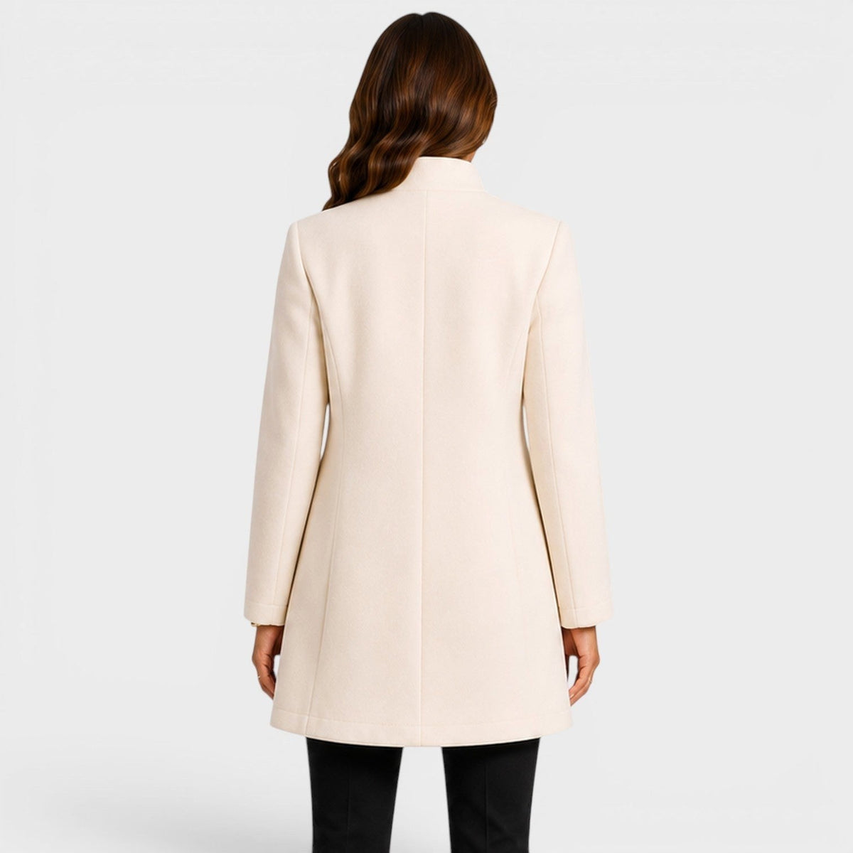 Valentina | Women's Fitted Wool Coat, Classic Button-Front Coat | Animated Apparel