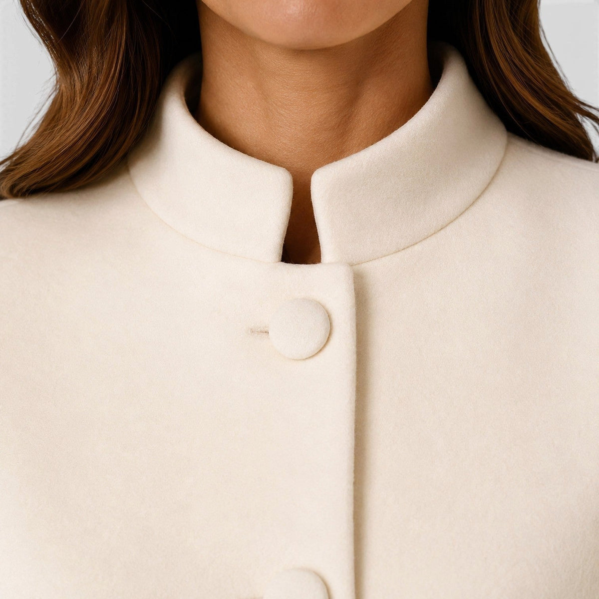Valentina | Women's Fitted Wool Coat, Classic Button-Front Coat | Animated Apparel