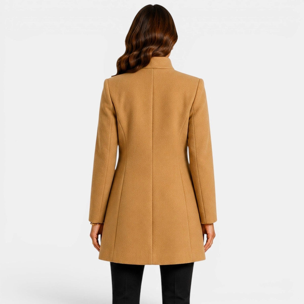 Valentina | Women's Fitted Wool Coat, Classic Button-Front Coat | Animated Apparel