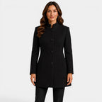 Valentina | Women's Fitted Wool Coat, Classic Button-Front Coat | Animated Apparel