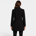 Valentina | Women's Fitted Wool Coat, Classic Button-Front Coat | Animated Apparel