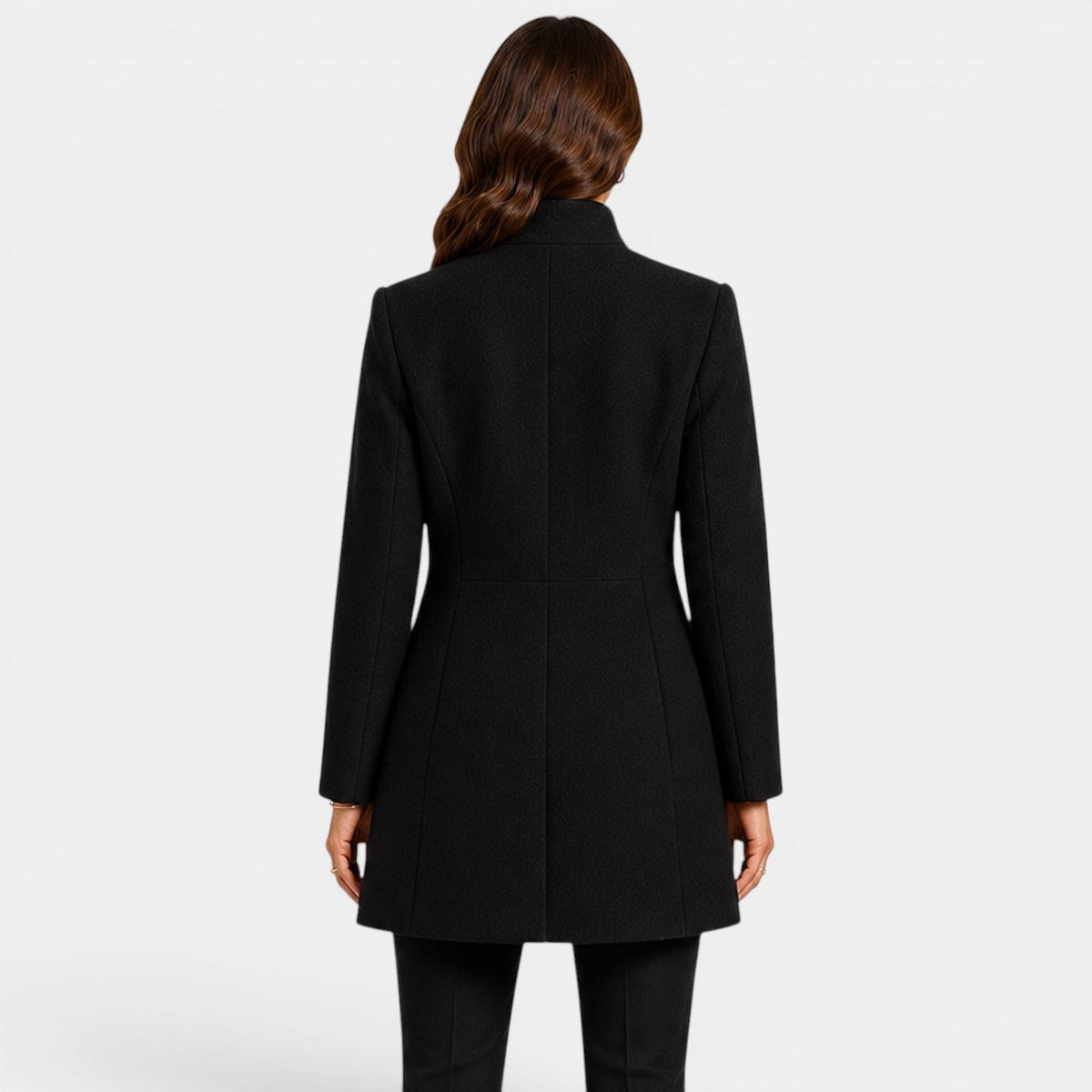 Valentina | Women's Fitted Wool Coat, Classic Button-Front Coat | Animated Apparel