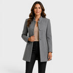 Valentina | Women's Fitted Wool Coat, Classic Button-Front Coat | Animated Apparel