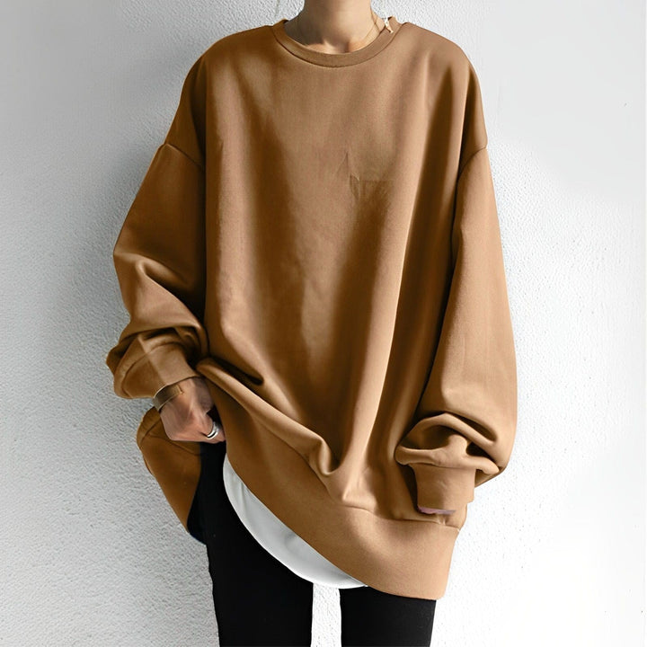 Cecilia | Women's Oversized Knit Jumper, Textured Cosy Jumper | Animated Apparel | Brown