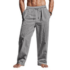 Cedric | Men's Linen Trousers with Drawstring Waist, Relaxed Summer Trousers | Animated Apparel