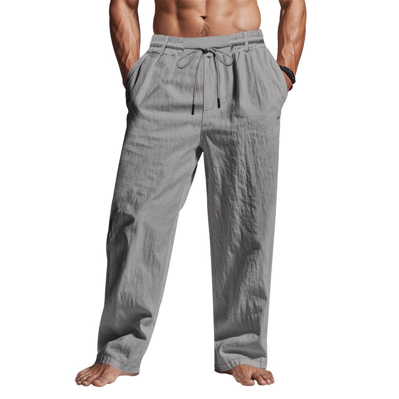 Cedric | Men's Linen Trousers with Drawstring Waist, Relaxed Summer Trousers | Animated Apparel