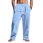 Cedric | Men's Linen Trousers with Drawstring Waist, Relaxed Summer Trousers | Animated Apparel