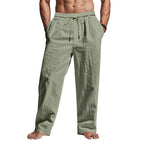 Cedric | Men's Linen Trousers with Drawstring Waist, Relaxed Summer Trousers | Animated Apparel