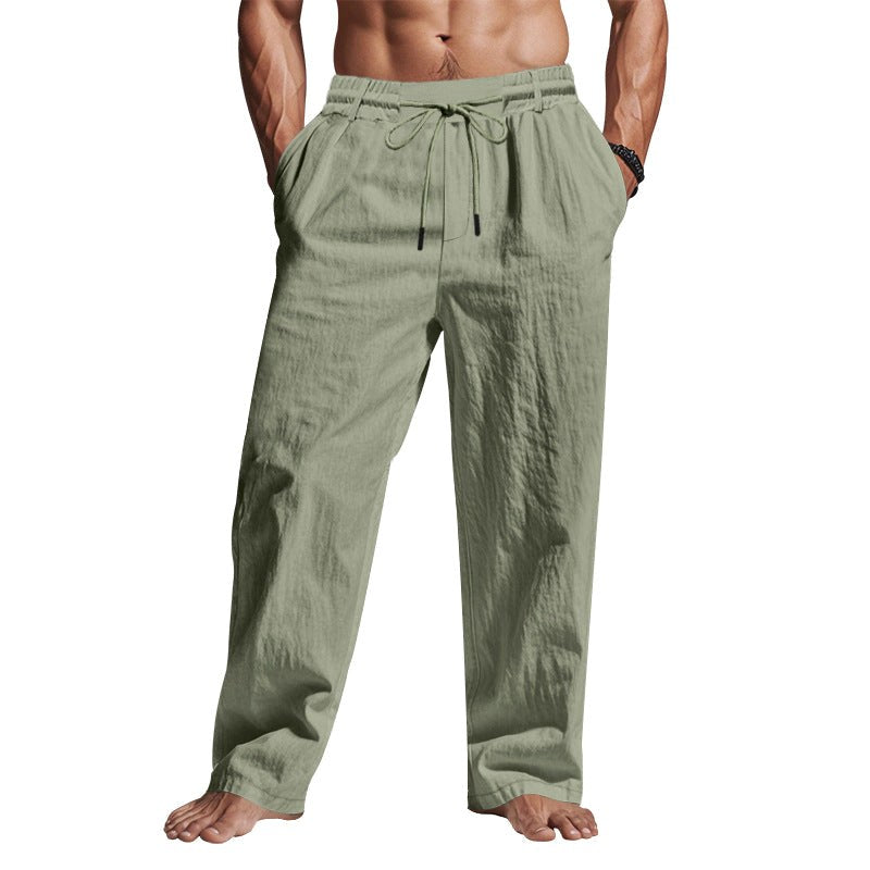 Cedric | Men's Linen Trousers with Drawstring Waist, Relaxed Summer Trousers | Animated Apparel
