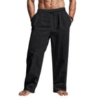 Cedric | Men's Linen Trousers with Drawstring Waist, Relaxed Summer Trousers | Animated Apparel