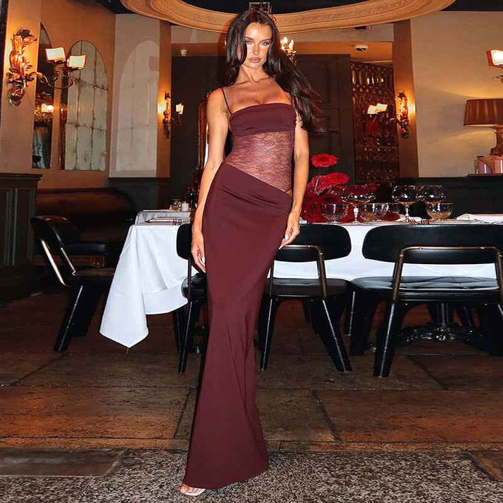 Celeste | Women's Maxi Dress with Lace Corset Detail - image 3