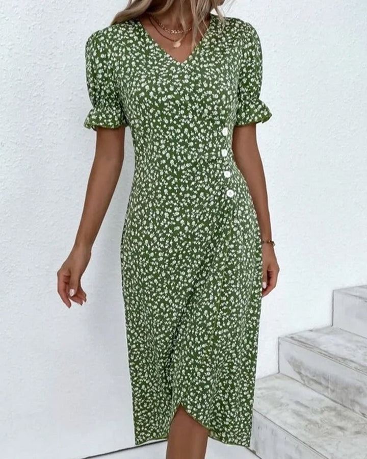 Charlene | Women's V-Neck Floral Midi Dress - image 5