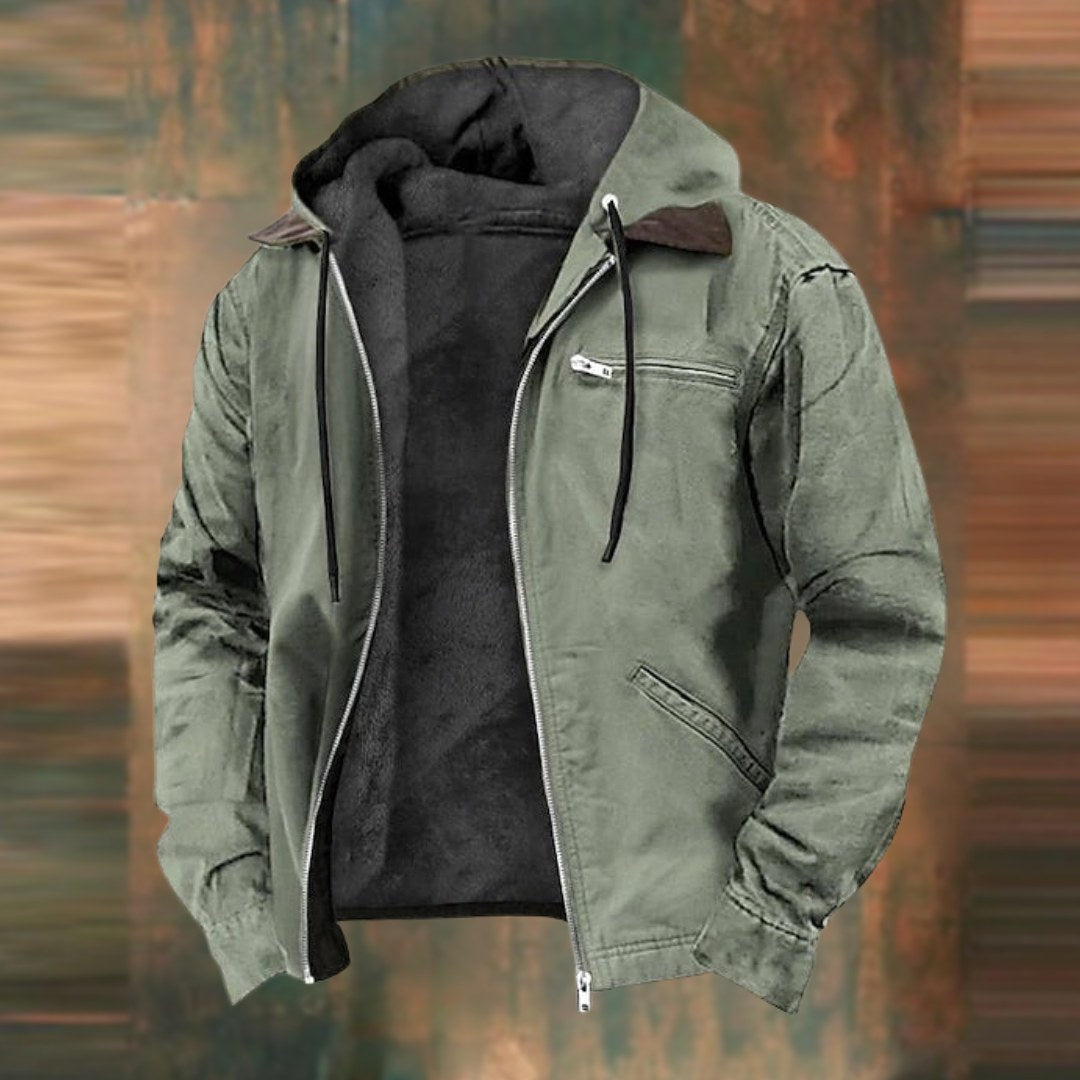 Charles | Men's Tailored Autumn Jacket with Pockets, Smart Wool-Blend Jacket | Animated Apparel | Green