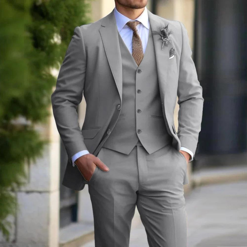 Lucas | Men's Three-Piece Tailored Suit, Blazer Waistcoat and Trousers | Animated Apparel