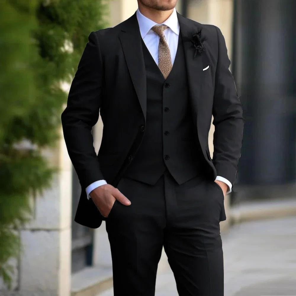 Lucas | Men's Three-Piece Tailored Suit, Blazer Waistcoat and Trousers | Animated Apparel