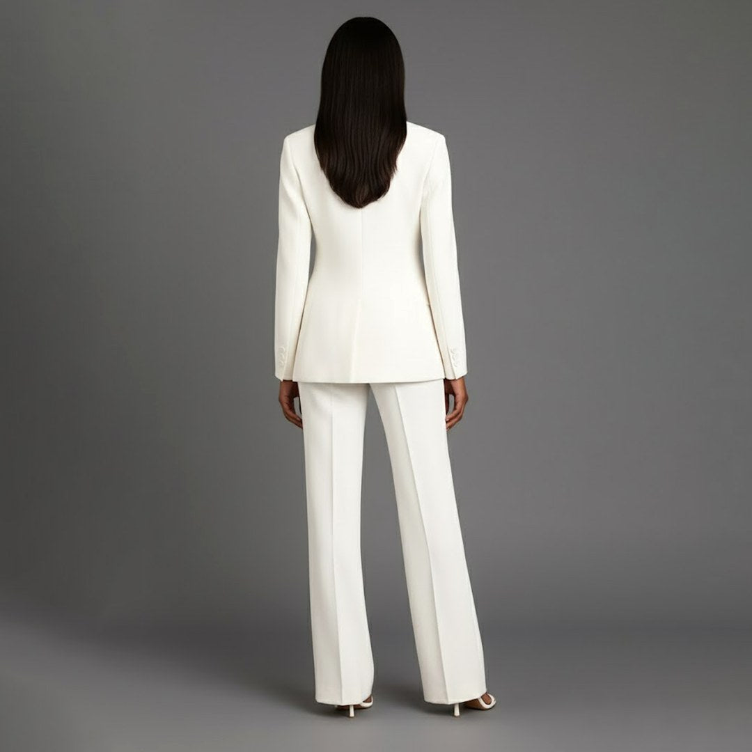 Charlotte | Women's Button Front Blazer Two-Piece Set - Black